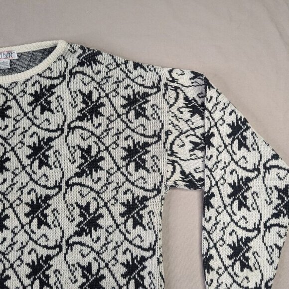 Lindsey Blake Sweater Wonens  Ramie Blend Patterned Pullover - Picture 3 of 5